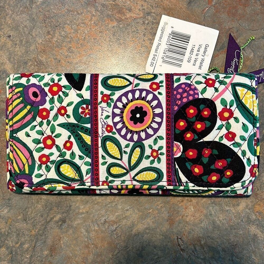 Vera Bradley Gallery Wallet Viva La Vera NWT